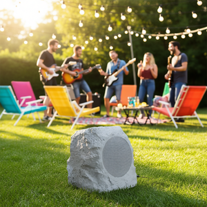 <b>Rock</b> Party <b>Solar</b> Bluetooth Speaker Grey Portable Outdoor Party LED <b>Light</b> RGB 5-10 Hours Battery Life - Product Image 2