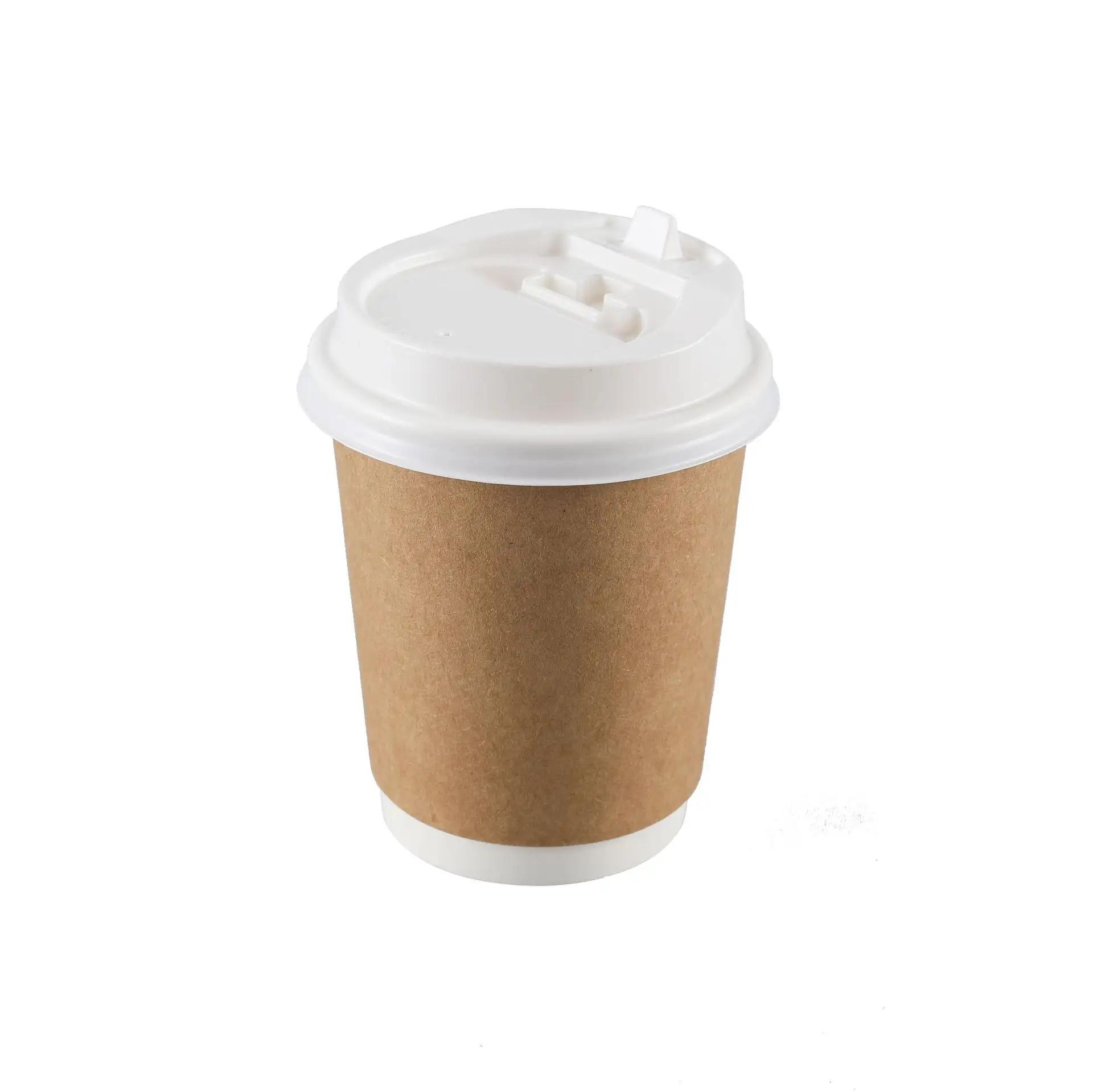 2023 China Price New Poly-Coated 2.5 Oz Brown Double Ripple Smoothie Paper Food Cups With Lids