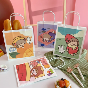 Eco-Friendly Luxury White Kraft Paper Bags Custom Logo Printing Recyclable Promotion Supermarket Exhibition Custom Colors Carton