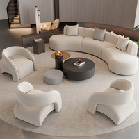 Ensemble de fauteuils d'appoint modernes en velours courbé, design tonneau, avec accoudoirs longs, couleur crème, pour salon et hôtel