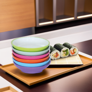 ชุดถ้วยและชามเมลามีนขนาด5นิ้วชุดซูชิหลากสีเป็นมิตรกับสิ่งแวดล้อม - Product Image 1