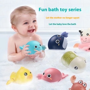 Venta caliente lindo bebé verano baño tiempo agua juguetes pequeña tortuga delfín amigos Ventosa con pato elefante León plástico - Product Image 1