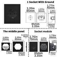 Enchufe de Pared WESA 16A, 1 Tomacorriente, Estándar Europeo Schuko, Diseño Moderno y Lujoso