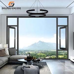 Fenêtre en aluminium de conception moderne GS inclinable et tournante avec cadre fin pour villas - Product Image 6