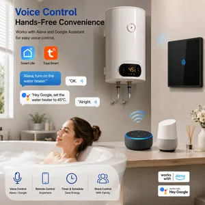 Interruptor de Pared Inteligente para Calentador de Agua Wifi Tuya, Panel Táctil de Vidrio de 40A, Control Remoto por Voz, Compatible con Alexa y Google Home - Product Image 5