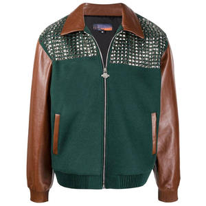 Blouson Bomber en Coton Respirant pour Homme, Col Montant, Logo Frontal, Grande Taille, Printemps, Vente en Gros - Product Image 1