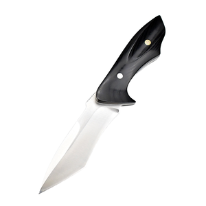 Couteau à lame fixe portable en acier M390 haute dureté avec manche en corne, personnalisable OEM, pour la pêche, le camping, la survie et la chasse - Product Image 1
