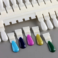Carte de couleurs d'ongles en plastique 36 couleurs en gros, échantillons de couleurs d'ongles réutilisables, présentoir de couleurs d'ongles détachable et amovible