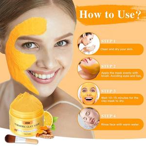 Mascarilla Facial de Arcilla de Cúrcuma para el Cuidado de la Piel, Limpieza Profunda, Antiacné, Etiqueta Privada Personalizada de Fábrica - Product Image 5