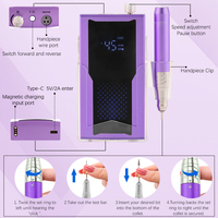 Nouvelle perceuse à ongles professionnelle portable sans balais 85W, lime à ongles électrique 45000 tr/min