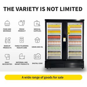 Haha Large <b>Refrigerated</b> Vending Machine Double Door Smart Cooler With Pos Nfc Payment Freestanding Upright Cabinet - Product Image 5
