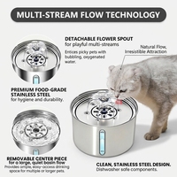 Fontaine à eau électrique pour animaux de compagnie en acier inoxydable 304, distributeur d'eau à circulation automatique, abreuvoir détachable pour chats et chiens