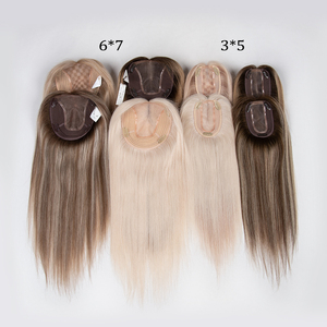 Envío Rápido: Mono Topper de Cabello Humano Virgen Europeo Natural para Mujeres Blancas, Base de Seda, Liso, Directo de Fábrica - Product Image 2