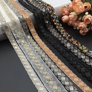 Deepeel CR154 Nastro in Pizzo Pesantemente Decorato con Perline, Accessori per <span class=keywords><strong>Abbigliamento</strong></span>, Ornamenti Fai-da-Te, Pizzo con Perline Fatto a Mano - Product Image 1