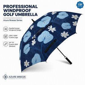Parapluie de golf robuste à tige droite, imprimé sur mesure avec logo, protection UV intégrale, résistant au vent, idéal pour les tournois d'affaires - Product Image 2