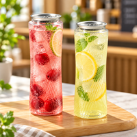 Boîtes de boissons en plastique PET personnalisées 200ml 250ml 300ml 330ml 350ml 400ml 500ml Boîtes transparentes pour sodas et jus