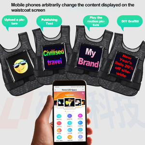 Gilet de sécurité lumineux à LED, veste publicitaire pour la marche, avec écran LED, couleur RVB, programmable par application, veste LED, veste LED - Product Image 3