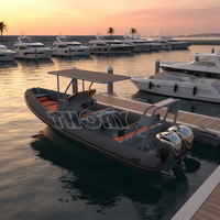 Deluxe Ocean Master – bateau gonflable à coque rigide en aluminium avec t-top, 25 pieds, 760 PVC/Hypalon/oca