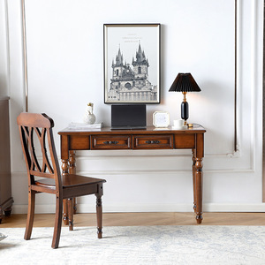 Solid Wood American Style <b>Desk</b> With Drawer For Study Home Office <b>Computer</b> Use - Product Image 2