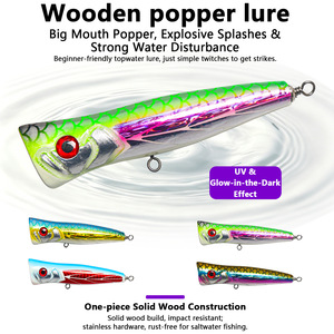 เหยื่อปลอมแบบ Popper ขนาด 8 นิ้ว 20 ซม. น้ำหนัก 100 กรัม ดีไซน์ UV สำหรับตกปลาทะเล ทูน่า ปลาแมคเคอเรล ปลากะพง - Product Image 4