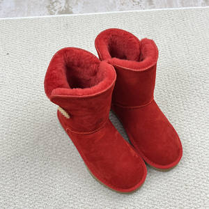 <span class=keywords><strong>Bottes</strong></span> de neige en cuir véritable pour femmes, taille grande, à boucle en bois mi-mollet, modèle 5803, antidérapantes, semelle EVA, chaudes - Product Image 4