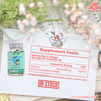 Softgel Vitamin E Potensi Tinggi 800 IU untuk Kelompok Usia Emas, Suplemen Grosir, Layanan OEM, Pasokan Instan Siap Kirim