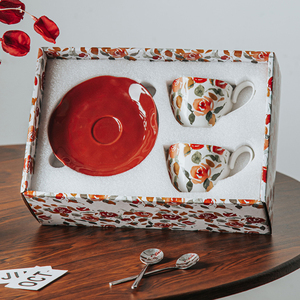 Juego de tazas y platillos de Té de moda clásica británica de 200ml, taza de café, regalo de fiesta de boda, tazas de cerámica francesa con flores de jardín - Product Image 1