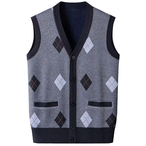 Nouveau Gilet <span class=keywords><strong>Pull</strong></span> sans Manches Tricoté Épais et Chaud pour <span class=keywords><strong>Homme</strong></span>, Col en V, avec Logo Frontal, Collection Automne - Product Image 4