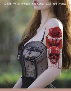2023 decoraciones de Halloween suministros para fiestas brazo de <span class=keywords><strong>flores</strong></span> impermeable <span class=keywords><strong>tatuaje</strong></span> temporal pegatinas calabaza <span class=keywords><strong>calavera</strong></span> <span class=keywords><strong>tatuaje</strong></span> para hombres y mujeres - Product Image 5