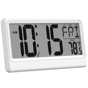 Đồng hồ treo tường LCD lớn với Nhiệt kế - Product Image 1