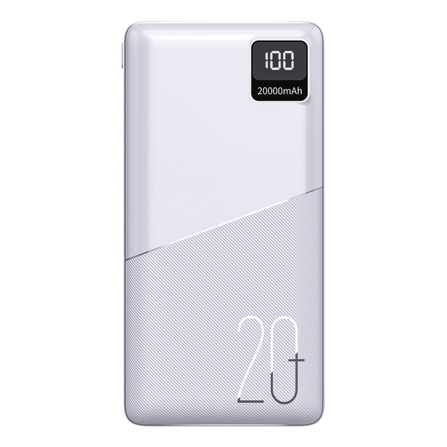 R-ABS Large Capacity 20000mAh Portable Power Bank Custom Color Backup 10000mAh LED Display Smartphone Power Station