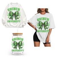 Transferts thermiques DTF personnalisés pour T-shirts et vêtements, motifs de personnages de Noël, en feuille de transfert, pour sérigraphie et impression par presse à chaud