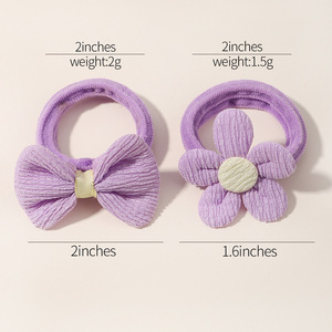 2025 nuovo commercio all'ingrosso scrunchies cravatta per capelli di colore dolce fiore legami per i capelli per i bambini del bambino blu rosa fiocco set cravatte per capelli - Product Image 4