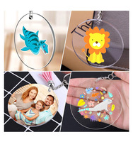 Porte-clés rond en acrylique vierge, 10cm, 15cm, cercle en acrylique, disque transparent, ornement vierge avec trou pour bricolage en vinyle