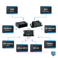 Alimentation électrique Mornsun LH10-23B05R2 5V 2A 12V, convertisseur AC/DC 12V, isolation 85-305VAC 4200VAC, haute fiabilité