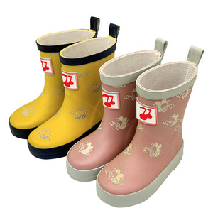 Bottes de pluie imperméables antidérapantes en <span class=keywords><strong>caoutchouc</strong></span> mi-mollet pour garçons et filles, motif dessin animé mignon, changeant de couleur, toutes saisons, pour enfants du primaire - Product Image 5