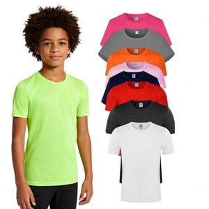 T-shirt pour enfants, adolescents, en polyester 100% Dry Fit, personnalisé, à manches courtes, pour l'été, pour garçons et filles, sous-vêtement de sport - Product Image 1