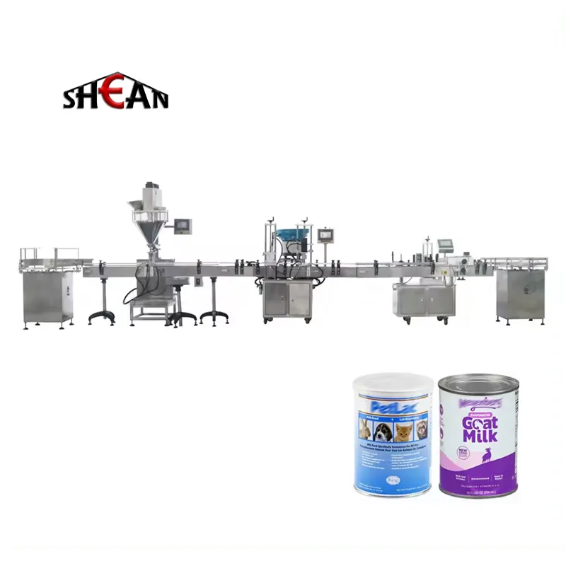 Máquina de enchimento de latas de leite em pó/máquina automática de enchimento de latas de leite em pó, linha de produção de máquinas tampadoras e rotuladoras