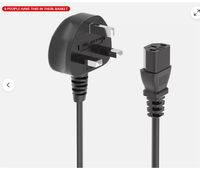 Câble d'extension électrique pour ordinateur 13A homologué BSI, Royaume-Uni, 3 broches, alimentation CA BS1363, câble füzé femelle IEC pour appareils ménagers