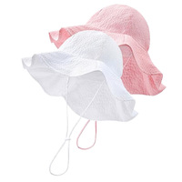 Chapeau de soleil en mousseline pour bébé UPF 50+ respirant coupe-vent en coton avec large bord pour l'extérieur, la plage, l'été, unisexe