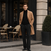 Pull à col roulé en laine mérinos 100% OEM pour homme, col haut, lavable en machine, 5 couleurs, pull en pure laine