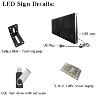 Panel Iklan Papan RGB P10 101x37cm Modul Layar Digital Signage untuk Restoran Jendela 39x14 inci