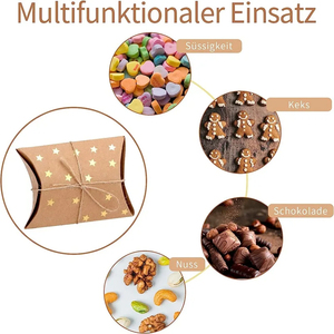 Barato al por mayor regalo de <span class=keywords><strong>Navidad</strong></span> caja de dulces caja de almohada de papel Kraft <span class=keywords><strong>para</strong></span> favores de boda decoraciones de fiesta - Product Image 4