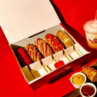 Fabricant de premier plan, prix bas, boîtes à emporter pour hot-dogs personnalisées, boîtes en papier pour corndogs, emballage de 5 boîtes pour corndogs