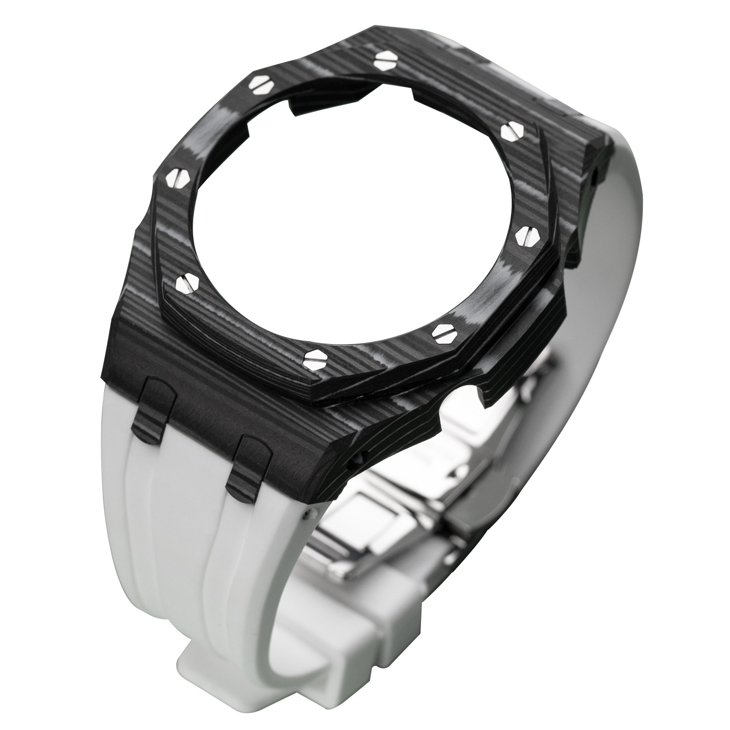 Carbon fiber case and white band