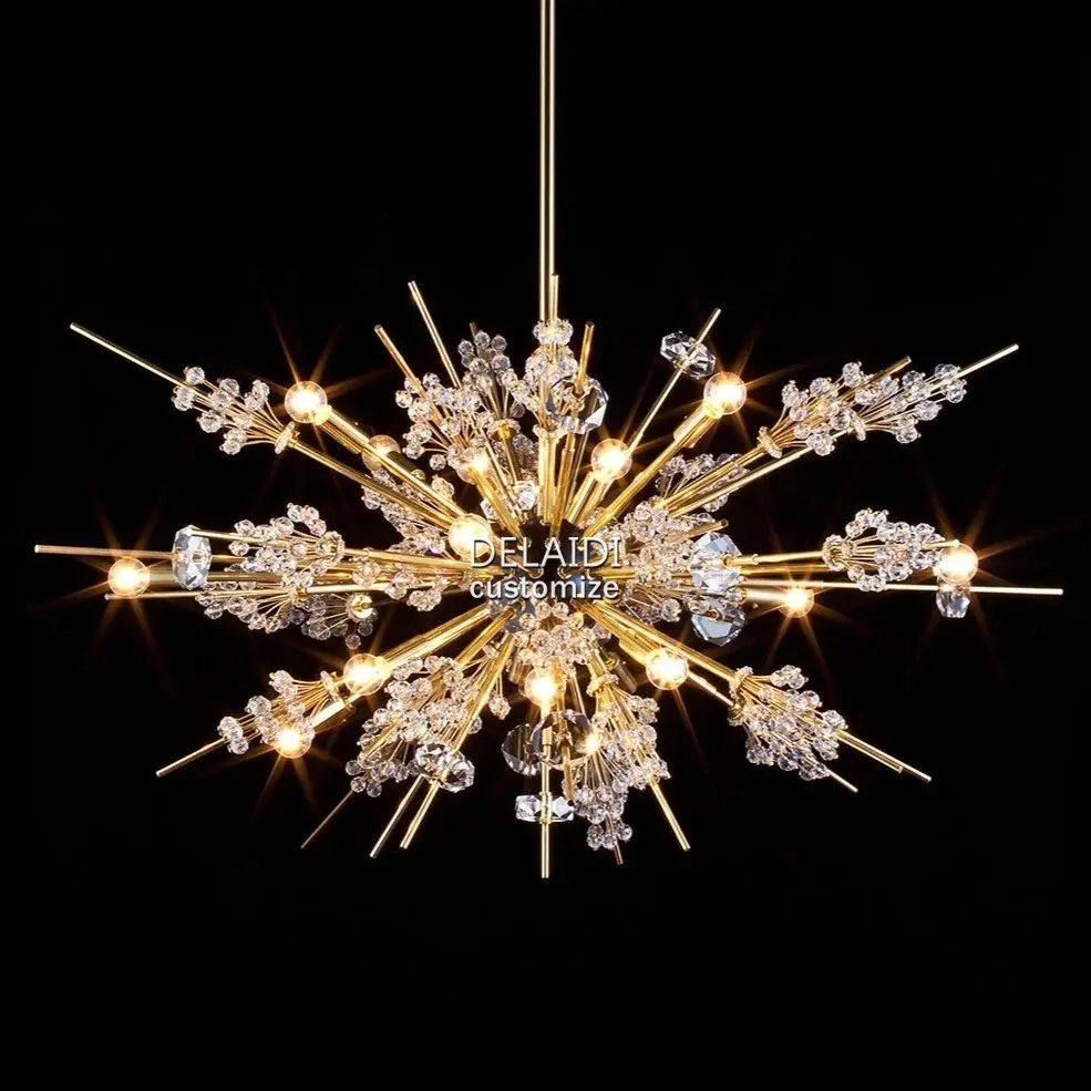 Lampu kristal mewah potongan tangan ruang tamu Vila pernikahan lobmeyr hotel lampu gantung kuningan modern lampu kustom