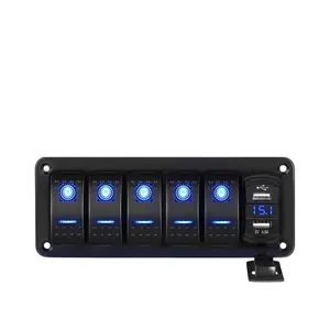 PANEL saklar ROCKER LED sakelar 5 GANG hidup mati 12V 24V