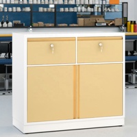Gabinete Farmacéutico Móvil de Acero Inoxidable con Doble Cajón, Monitor de Temperatura, Divisiones Transparentes, Dispensador de Medicamentos para Clínica