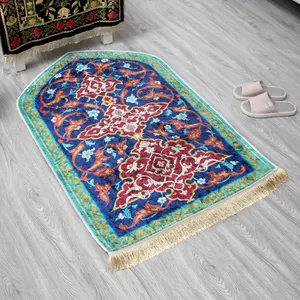 Прямая продажа с фабрики, оптовая продажа, мусульманский бархатный молитвенный коврик с бриллиантами, исламский коврик для молитвы