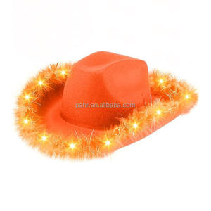 قبعة رعاة البقر البرتقالية المضيئة بتقنية LED للكبار، مناسبة للحفلات وللجنسين في جميع الفصول - Product Image 2